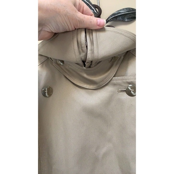 Vintage J.G. Hook Trench Coat Womens Size 14R Plaid Lined Yoke Button Up Belted - Picture 4 of 11